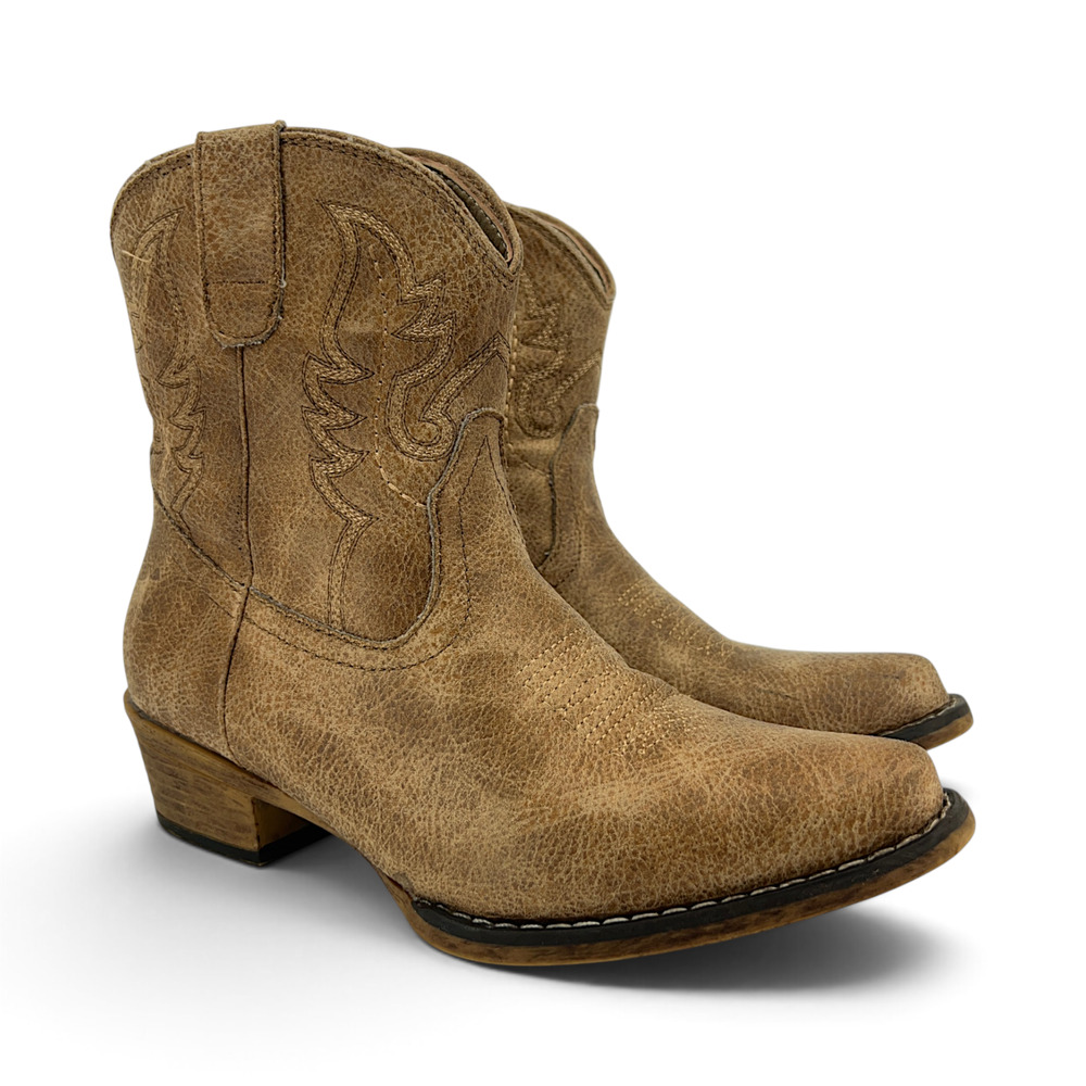 Roper Shay Women's 7 Tan Western Ankle Boots